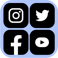 SNS 콘텐츠 디자인을 상징하는 인스타그램, 트위터, 페이스북, 유튜브 아이콘