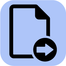 최종 납품을 상징하는 문서와 화살표 아이콘