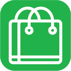 쇼핑백 아이콘으로 표현된 네이버 포함 온라인 쇼핑 마케팅 이미지